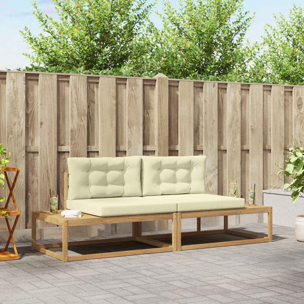vidaXL Utomhussoffset med kudde Vit 230,5 x 83 x 73 cm Polyester