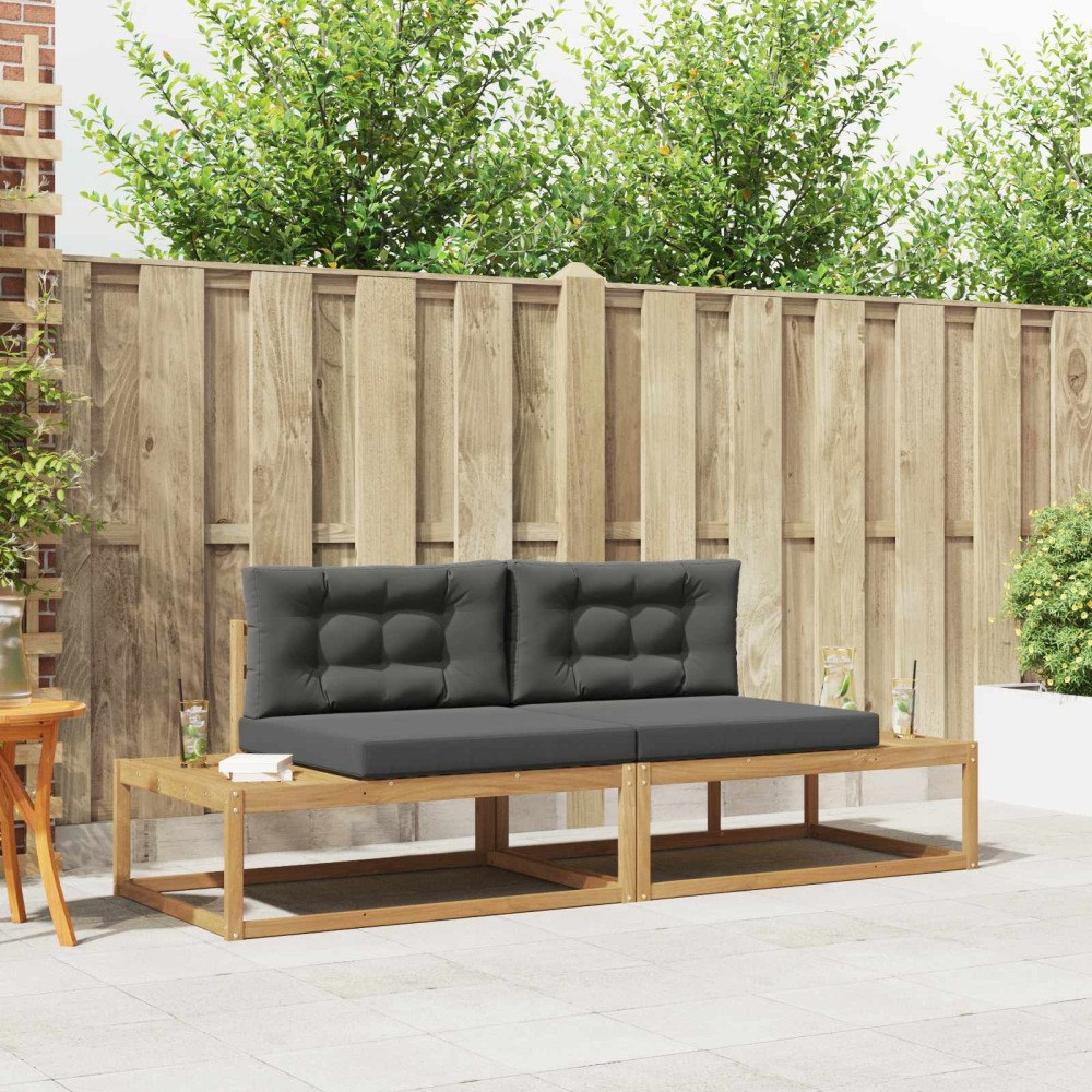 vidaXL Utomhussoffset med kudde Vit 230,5 x 83 x 73 cm Polyester