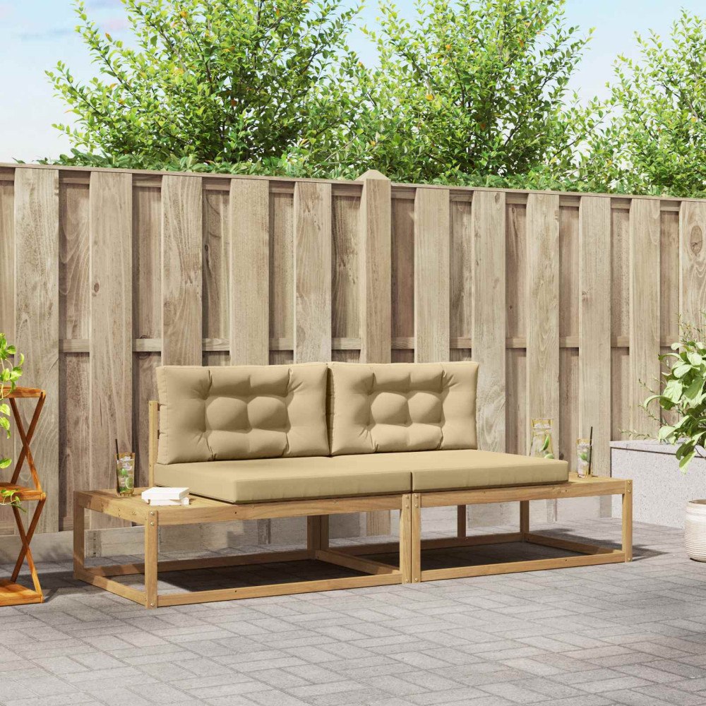 vidaXL Utomhussoffset med kudde Vit 230,5 x 83 x 73 cm Polyester