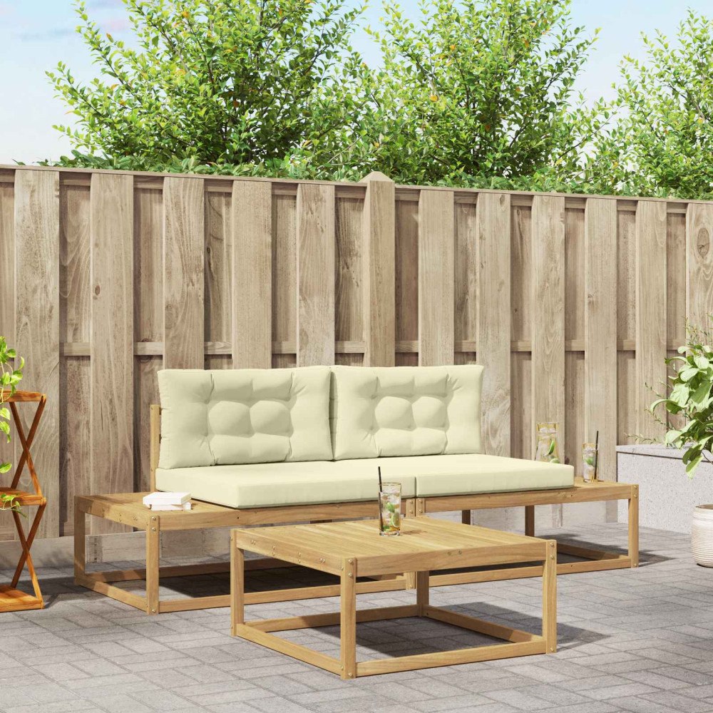 vidaXL Utomhussoffset med kudde Vit 79 x 79 x 37 cm Polyester