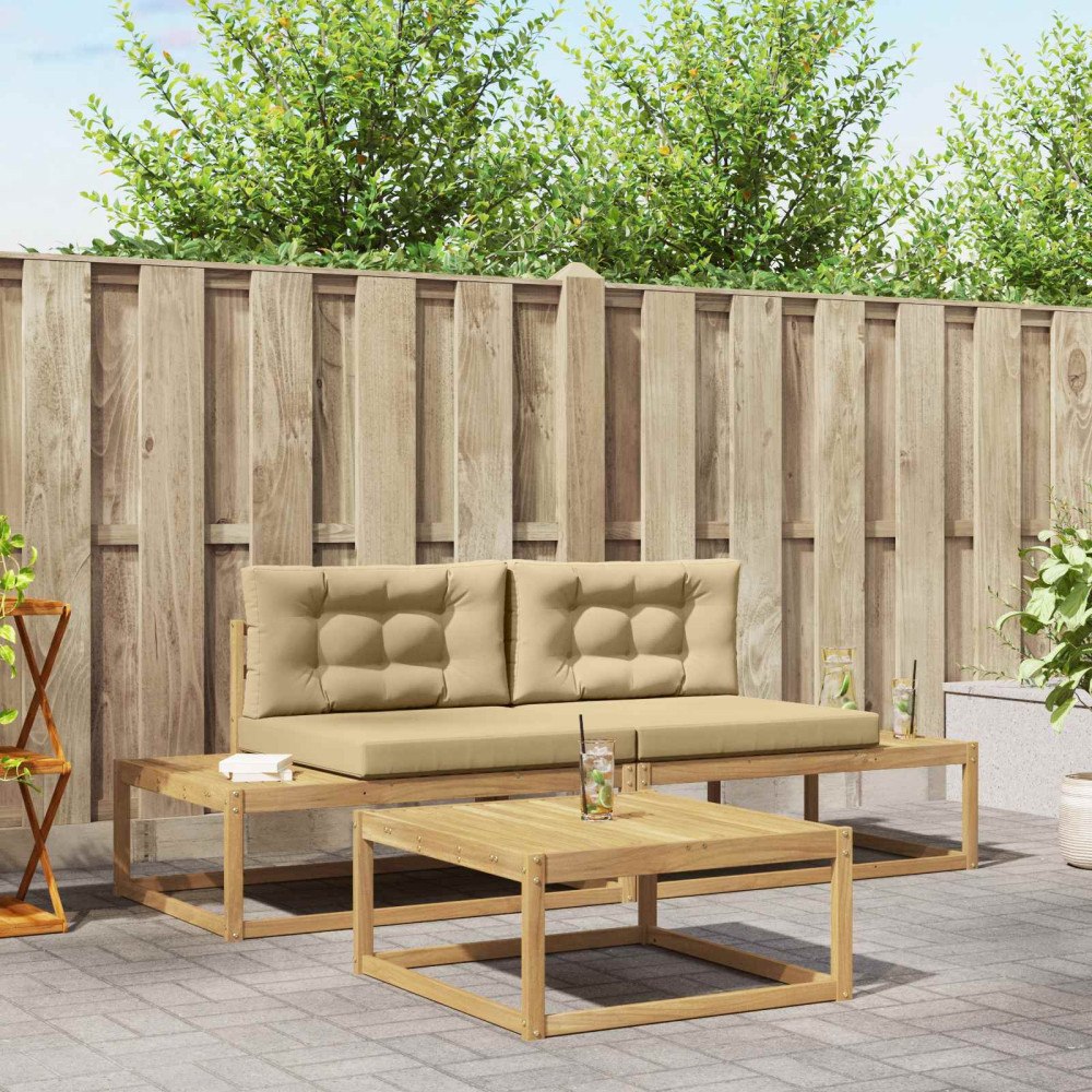 vidaXL Utomhussoffset med kudde Vit 79 x 79 x 37 cm Polyester