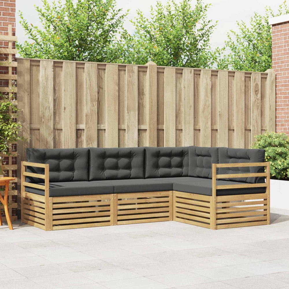 vidaXL Utomhussoffset 4 pcs Vit och antracit 245,5 x 166,5 x 73 cm