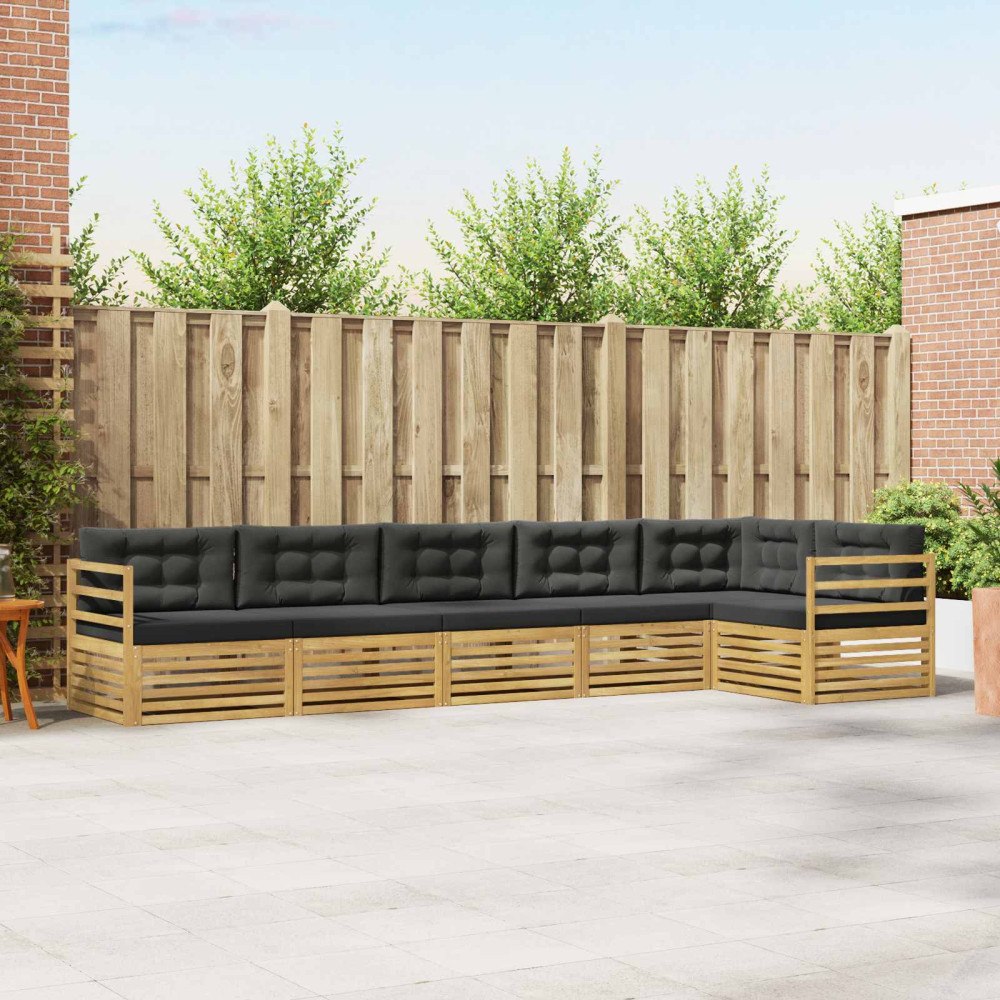 vidaXL Utomhussoffset 6 pcs Vit och antracit 404 x 166,5 x 73 cm