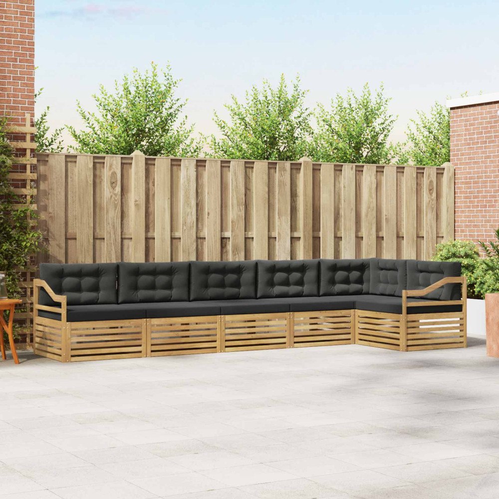vidaXL Utomhussoffset 6 pcs Vit och antracit 404 x 166,5 x 73 cm