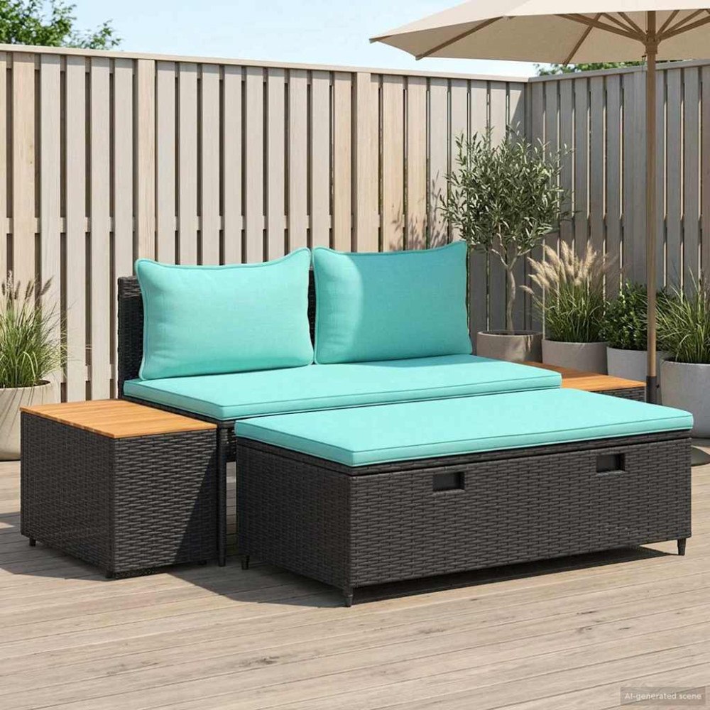 vidaXL Utomhussoffset 4 -Seater 4 pcs 55 x 30 x 39 cm