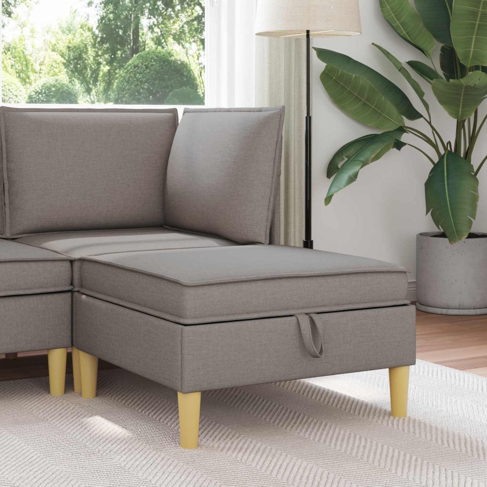 vidaXL Soffpuff med förvaring Taupe Tyg