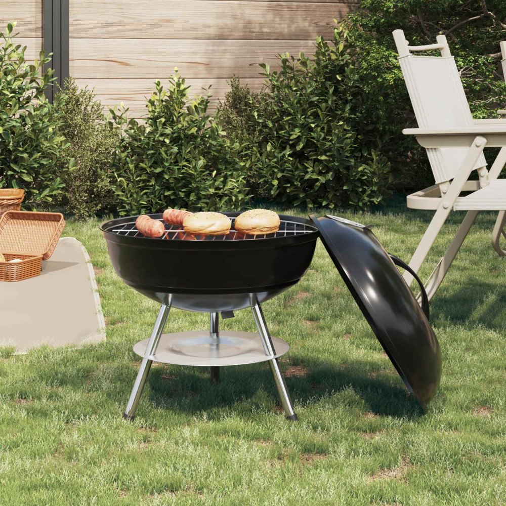 vidaXL Kolgrill Svart 36,5 x 36,5 x 40 cm