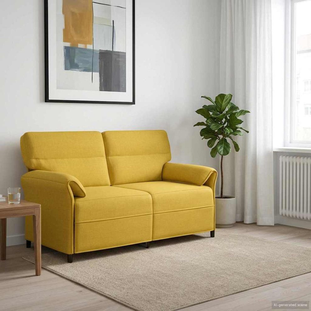 vidaXL Soffa 100% polyester metallram MDF, Plywood