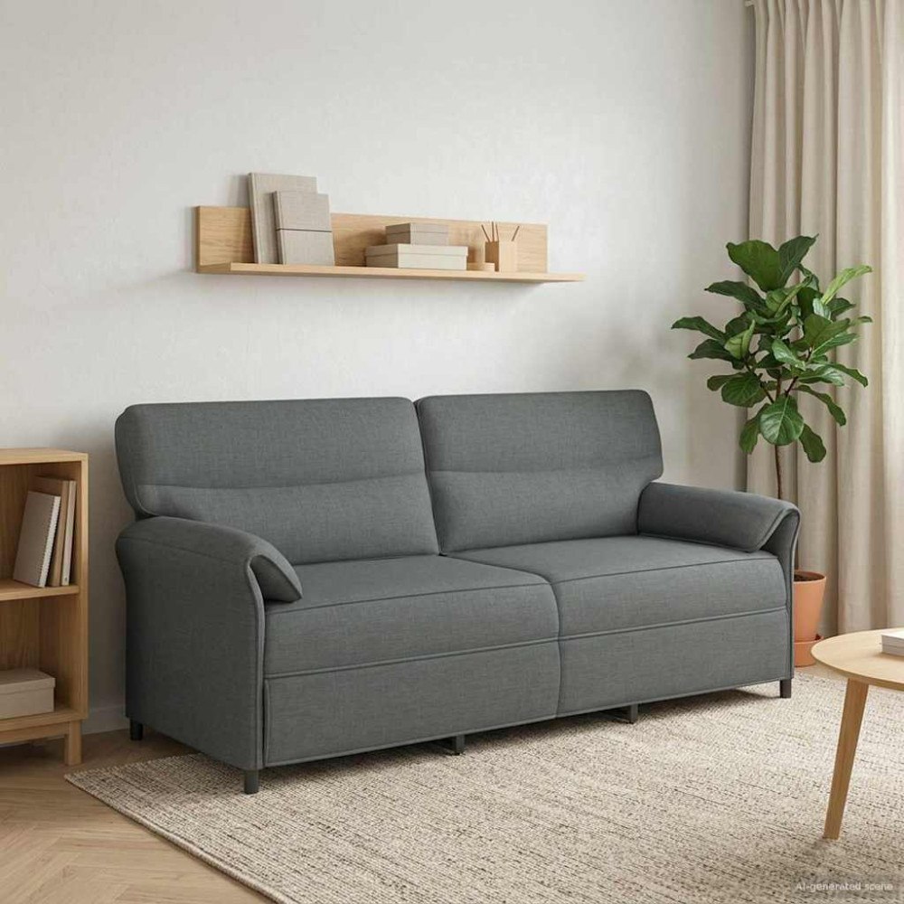 vidaXL Soffa 100% polyester metallram MDF, Plywood