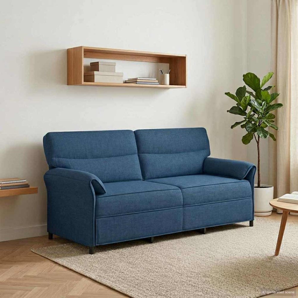 vidaXL Soffa 100% polyester metallram MDF, Plywood
