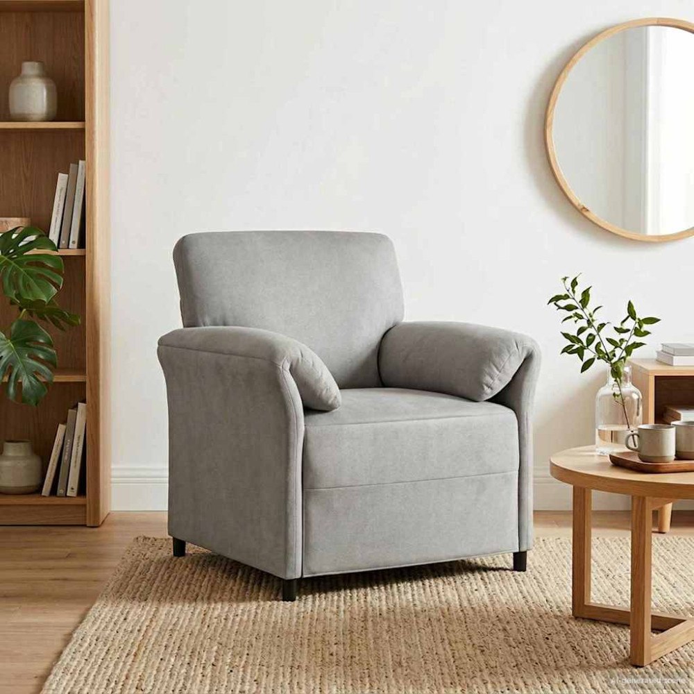 vidaXL En-sitssoffa Ljusgrå 88 x 83 x 95 cm Sammet