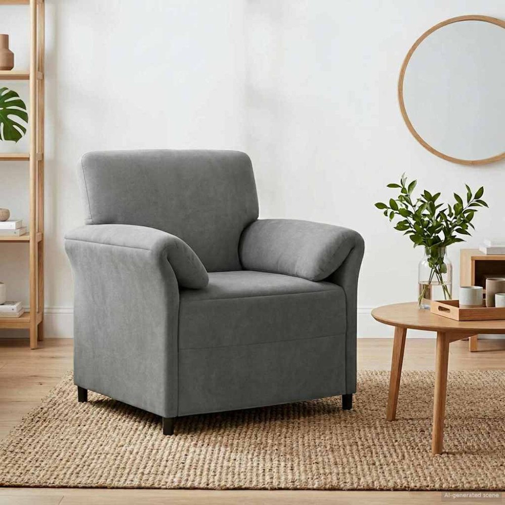 vidaXL En-sitssoffa Mörkgrå 88 x 83 x 95 cm Sammet