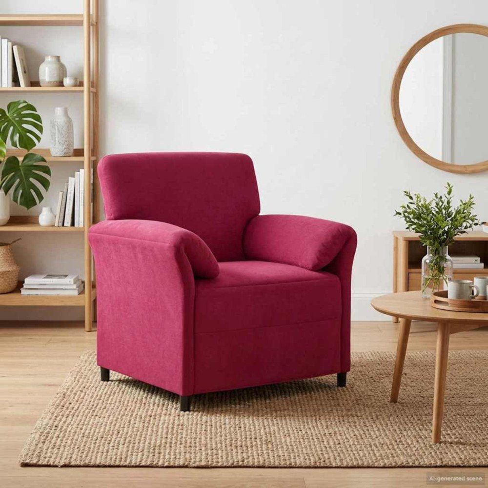 vidaXL En-sitssoffa Vinröd 88 x 83 x 95 cm Sammet