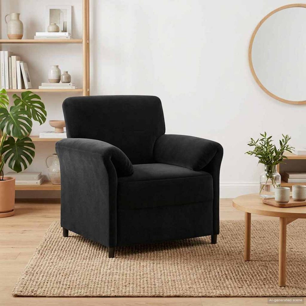 vidaXL En-sitssoffa Svart 88 x 83 x 95 cm Sammet