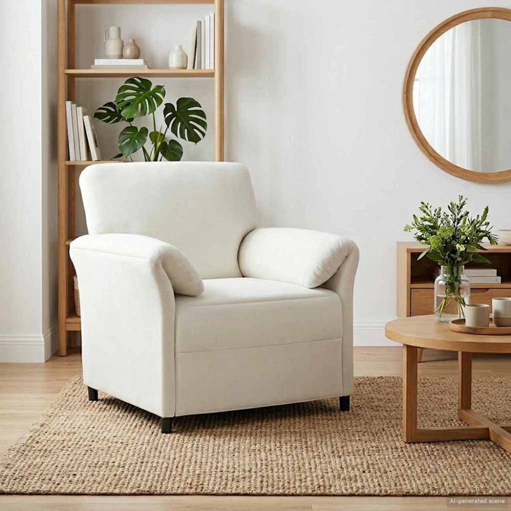 vidaXL En-sitssoffa Gräddvit 88 x 83 x 95 cm Sammet