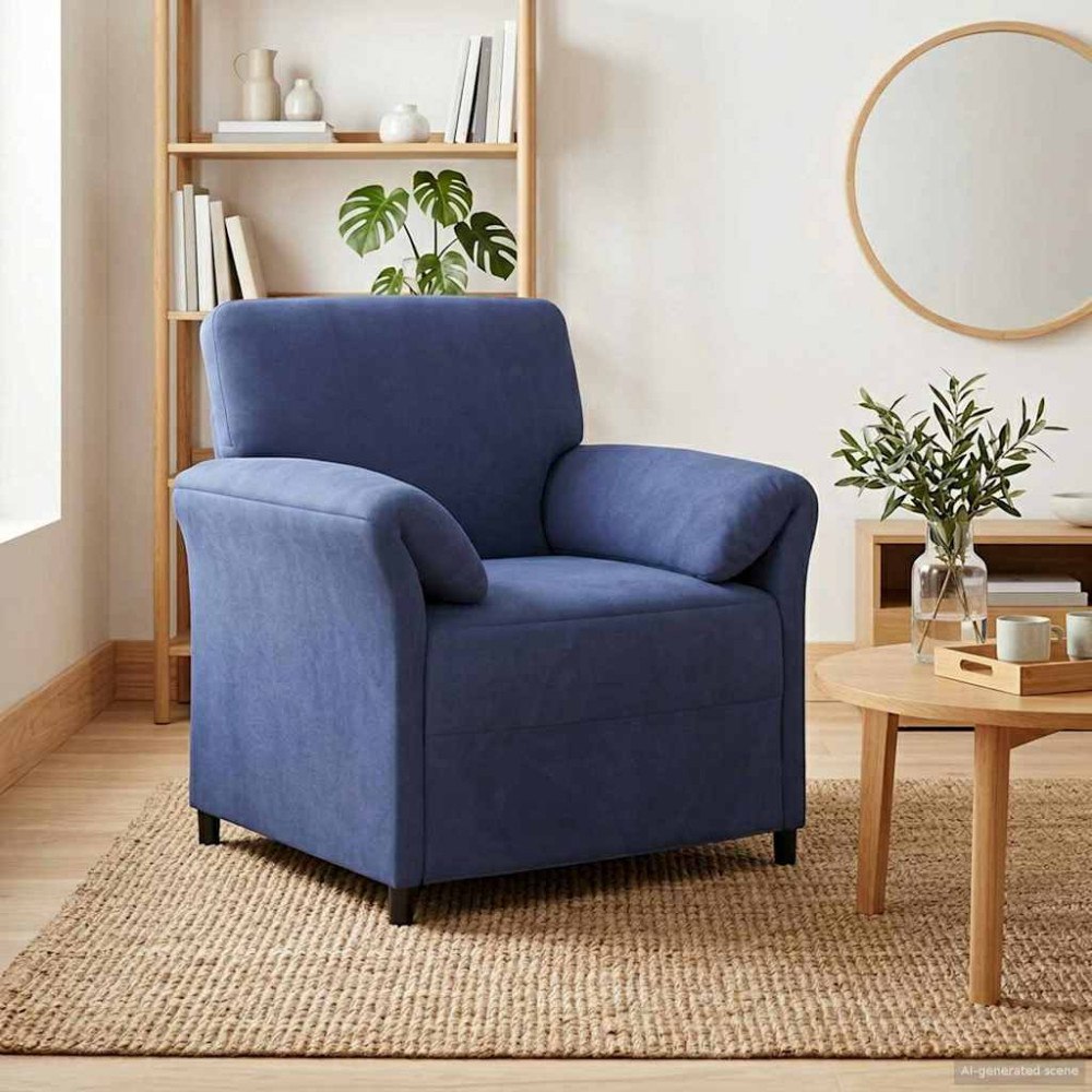 vidaXL En-sitssoffa Polisblå 88 x 83 x 95 cm Sammet