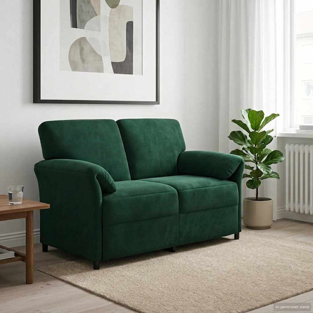 vidaXL 2-sits soffa Mörkgrön 138 x 83 x 95 cm Sammet