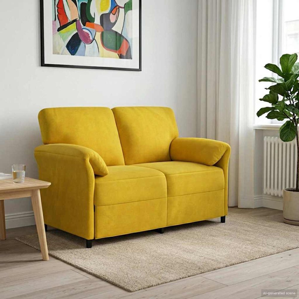 vidaXL 2-sits soffa Gul 138 x 83 x 95 cm Sammet