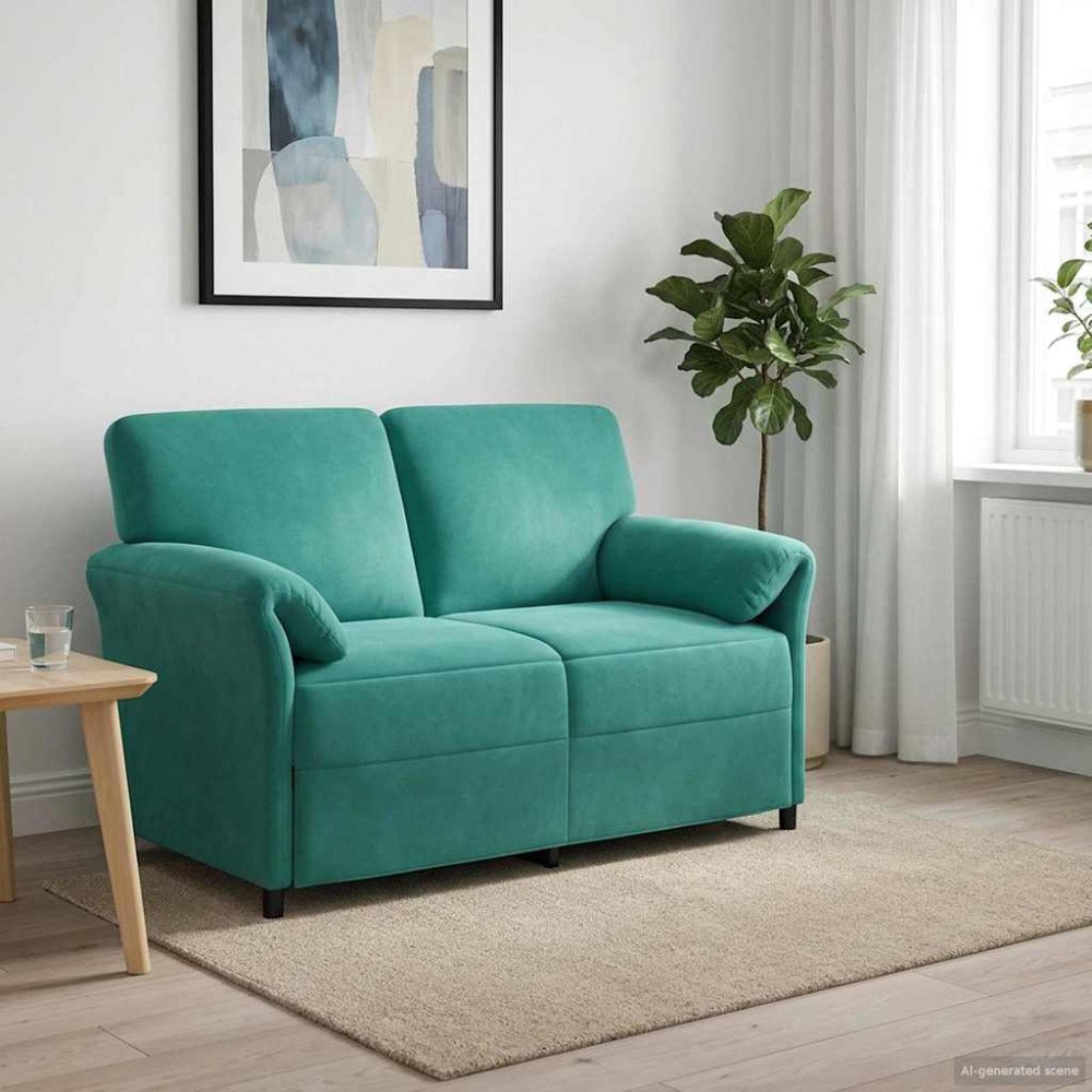 vidaXL 2-sits soffa Turkos 138 x 83 x 95 cm Sammet