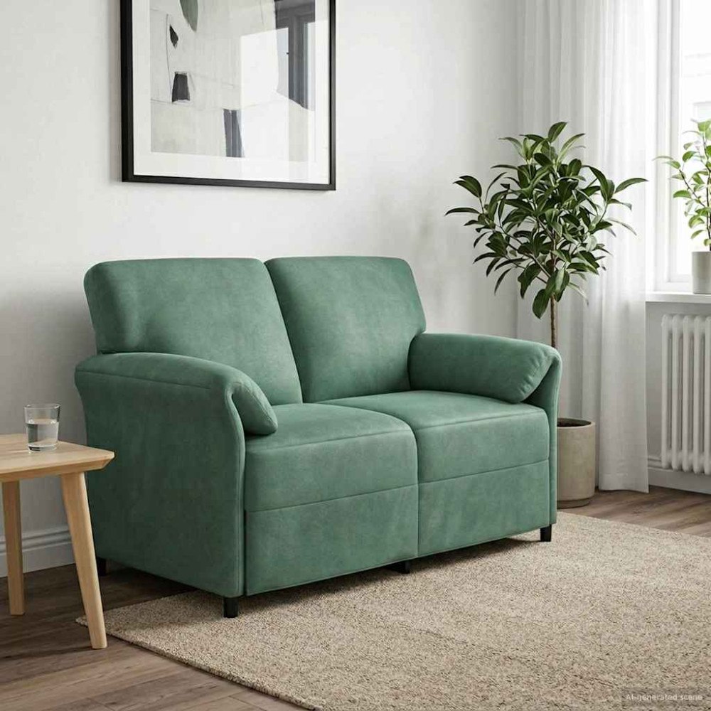 vidaXL 2-sits soffa Havgrön 138 x 83 x 95 cm Sammet