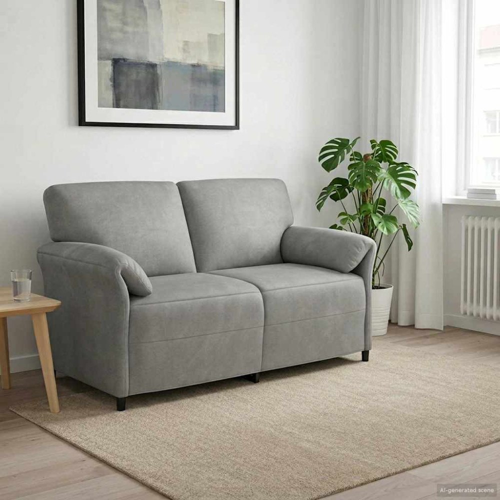 vidaXL 2-sits soffa Ljusgrå 158 x 83 x 95 cm Sammet