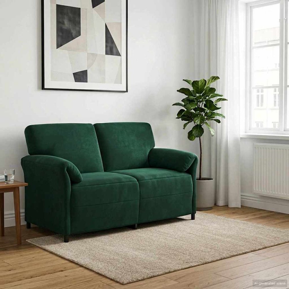 vidaXL 2-sits soffa Mörkgrön 158 x 83 x 95 cm Sammet