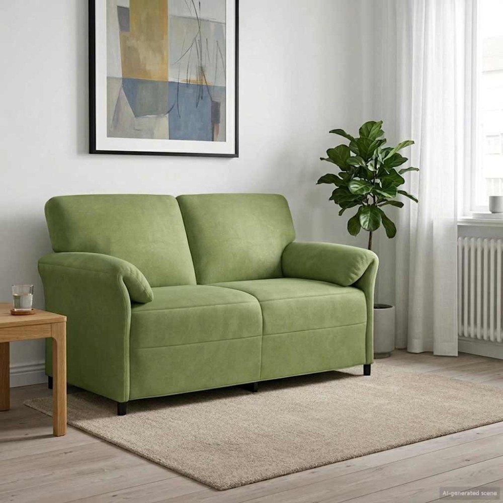vidaXL 2-sits soffa Ljusgrön 158 x 83 x 95 cm Sammet