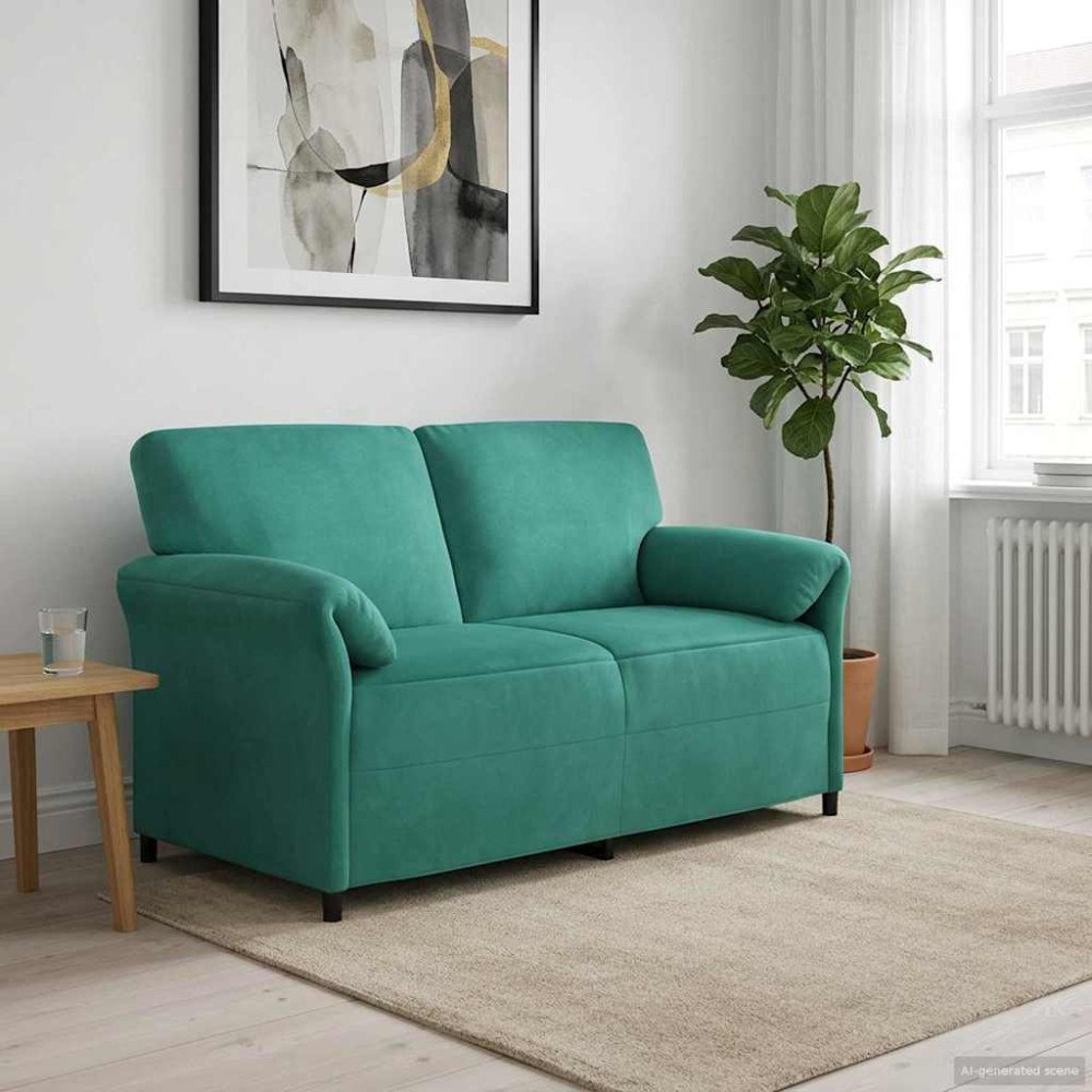 vidaXL 2-sits soffa Turkos 158 x 83 x 95 cm Sammet