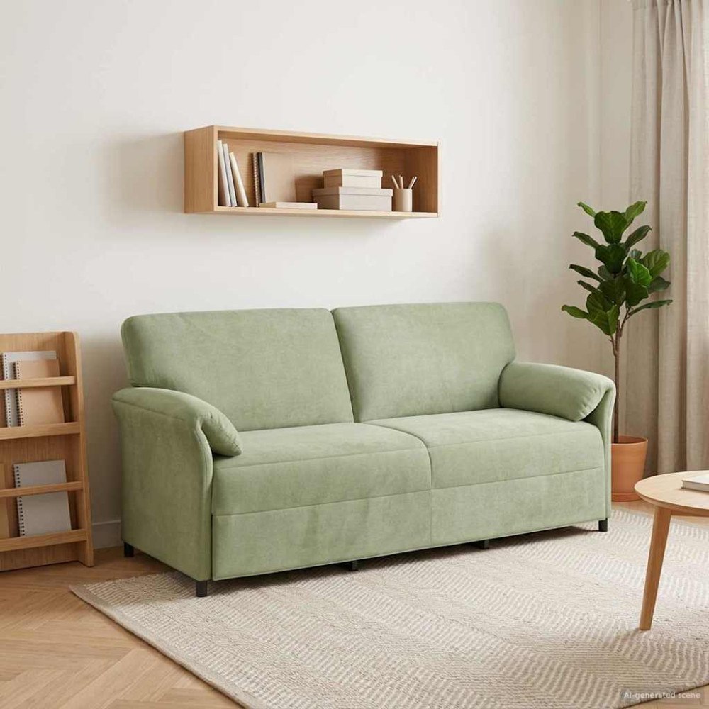 vidaXL 3-Sits soffa Ljusgrön 198 x 83 x 95 cm Sammet