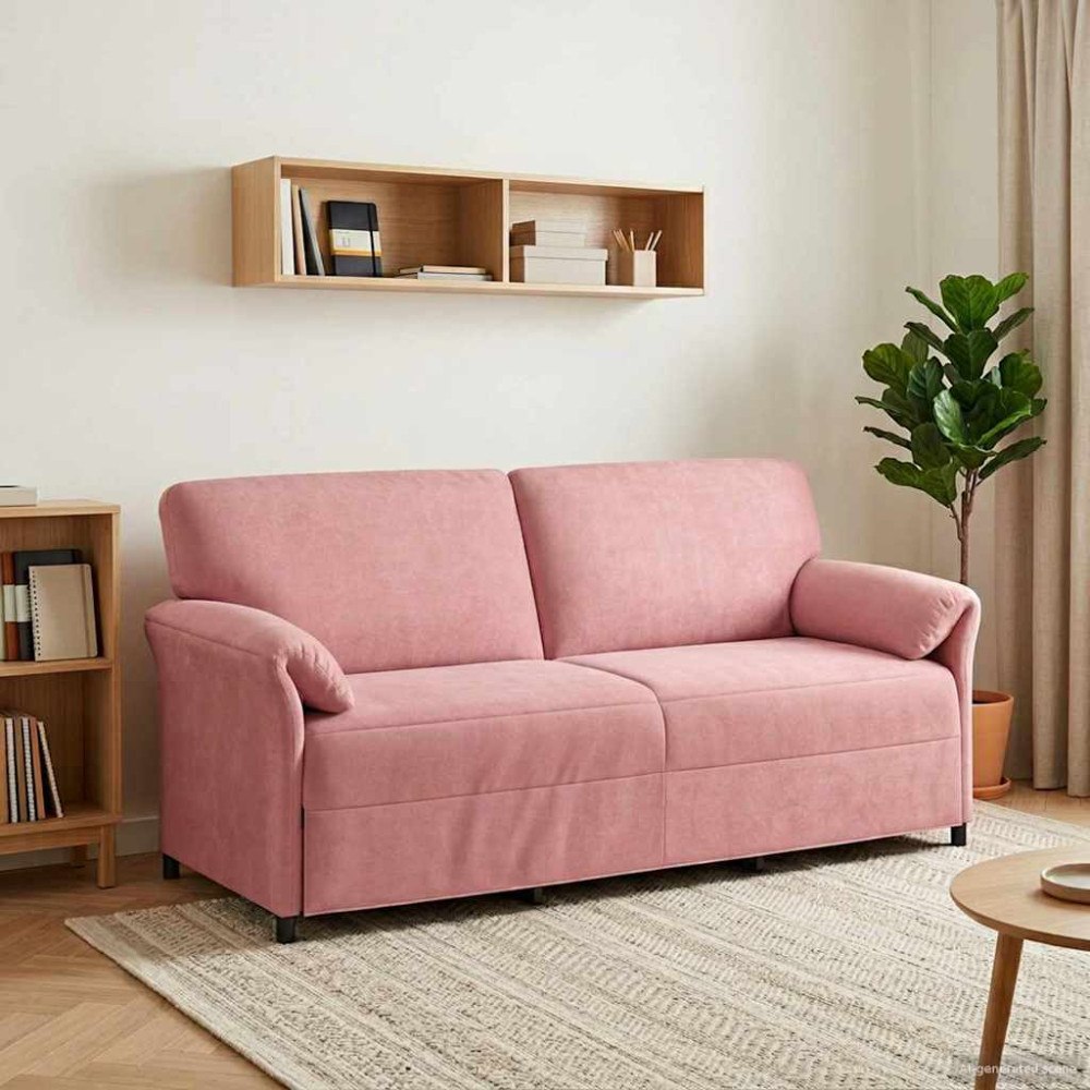 vidaXL 3-Sits soffa Rosa 198 x 83 x 95 cm Sammet