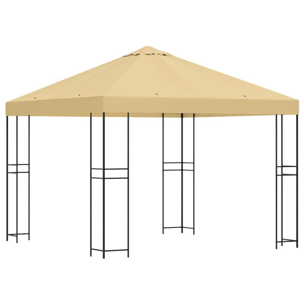 vidaXL Paviljong 3 x 3 m Gräddvit Polyester och Stål 190 gsm