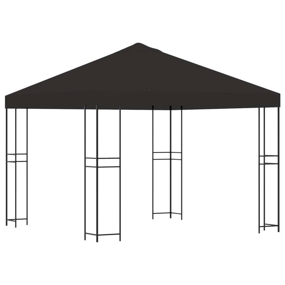 vidaXL Paviljong 3 x 3 m Antracit Polyester och Stål 190 gsm