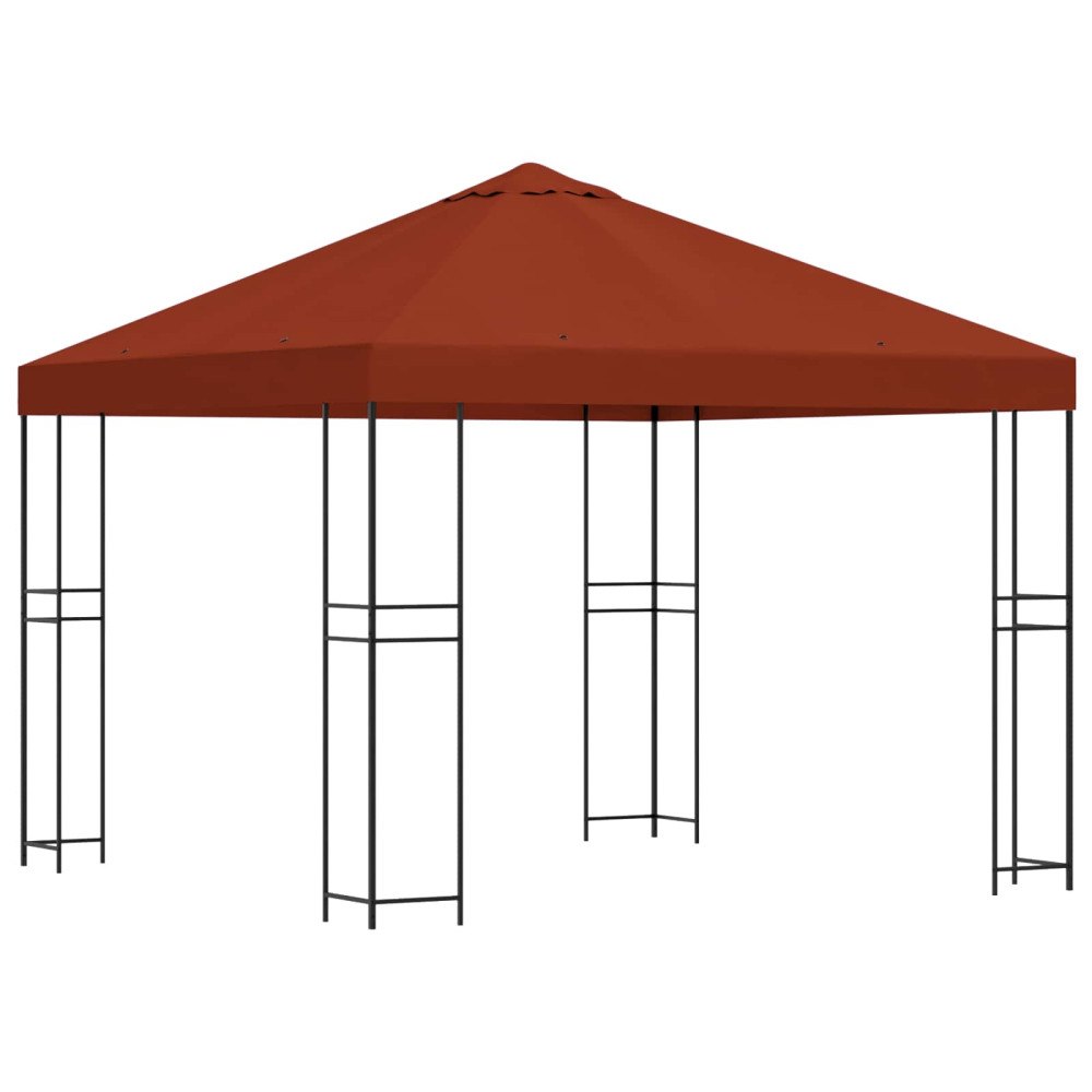 vidaXL Paviljong 3 x 3 m Terracotta Polyester och Stål 190 gsm
