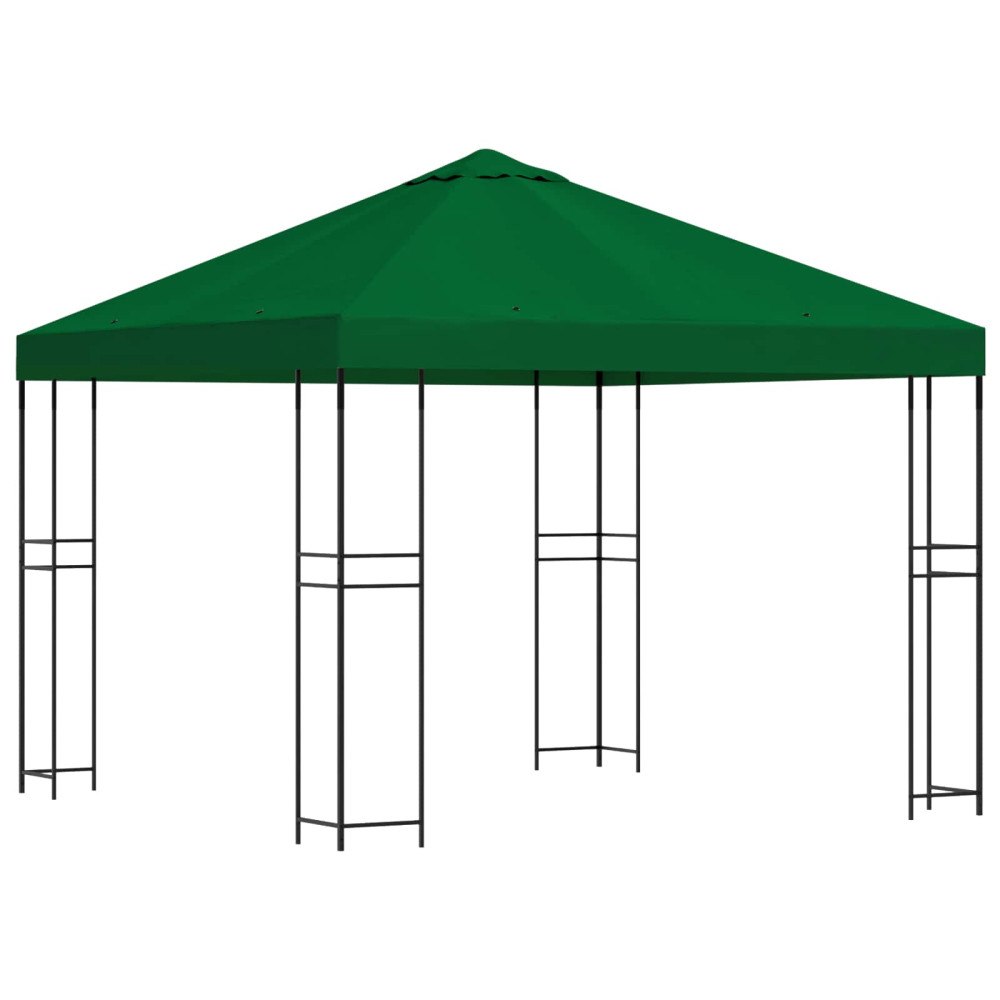 vidaXL Paviljong 3 x 3 m Grön Polyester och Stål 190 gsm