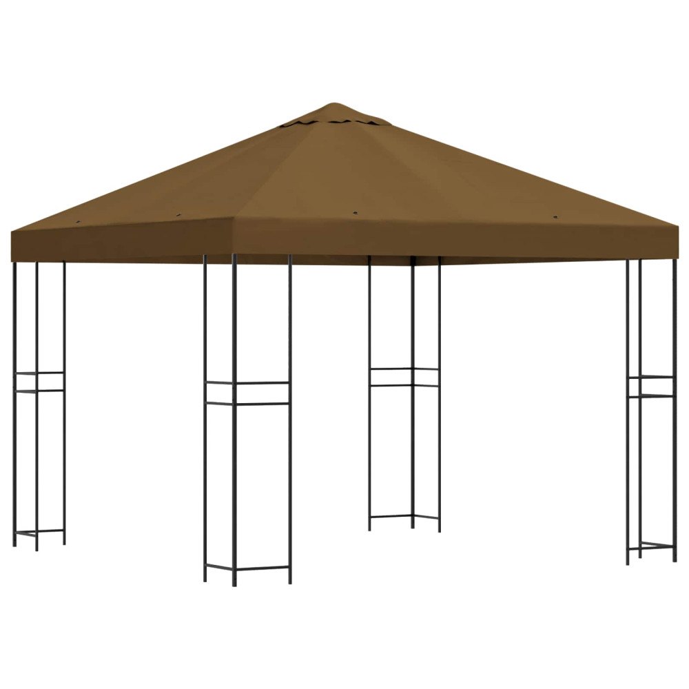 vidaXL Paviljong 3 x 3 m Taupe Polyester och Stål 190 gsm