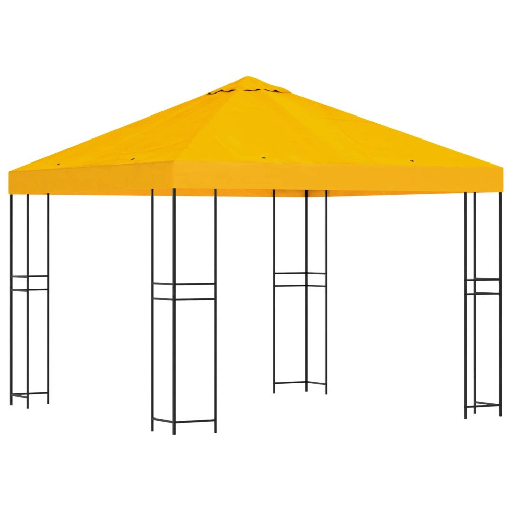 vidaXL Paviljong 3 x 3 m Gul Polyester och Stål 190 gsm
