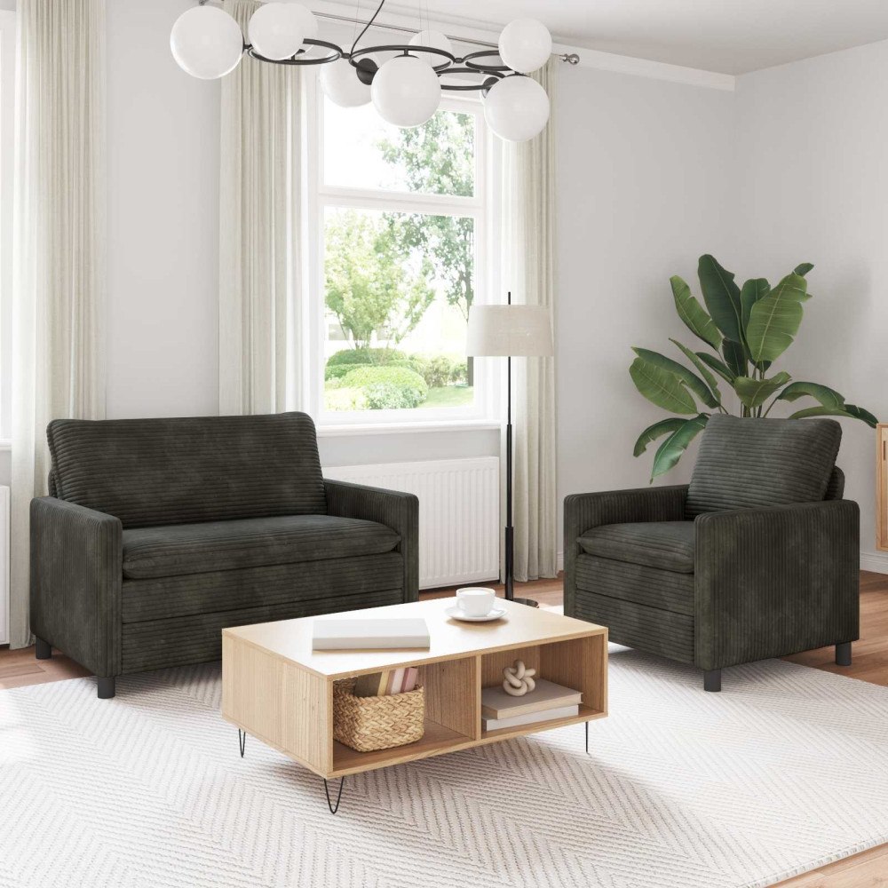 vidaXL Soffset 2 pcs Antracit Polyester
