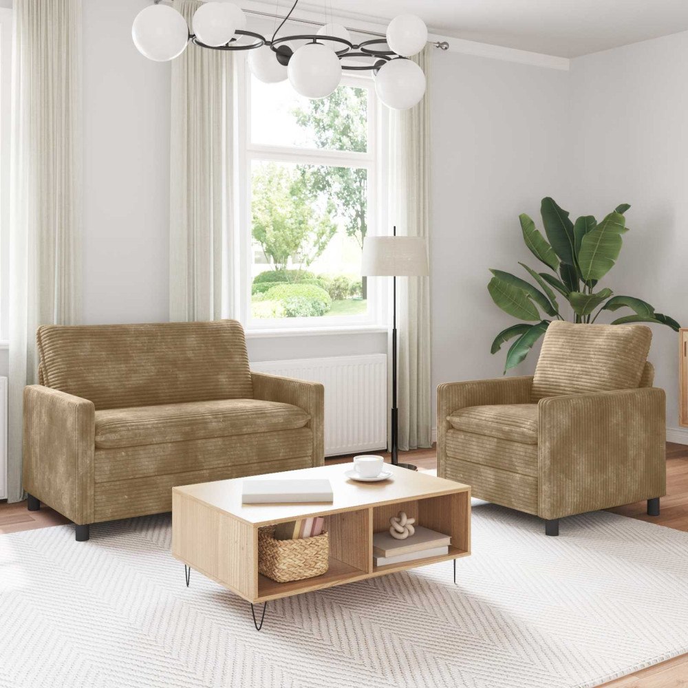 vidaXL Soffset 2 pcs Taupe Polyester