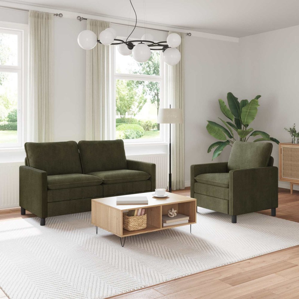 vidaXL Soffset 2 pcs Grön Polyester