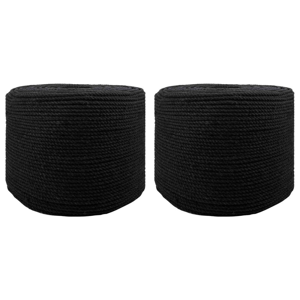 vidaXL Rep 2 pcs Svart Bomull