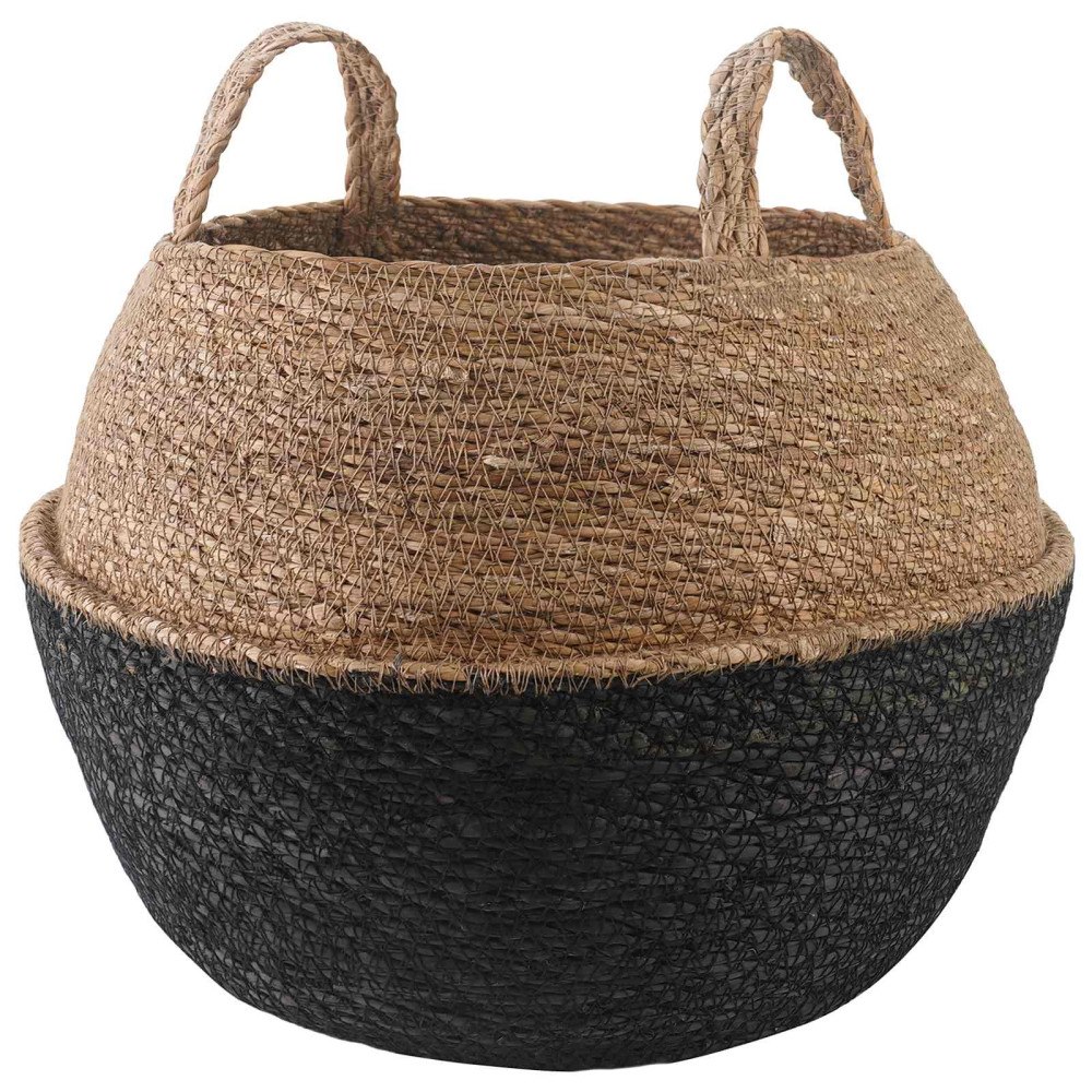 vidaXL Kruka med handtag Svart Ø 45 x 36 cm 100% Sjögräs