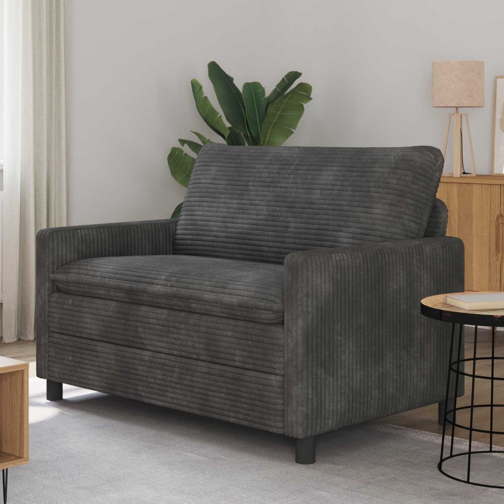 vidaXL Soffa Mörkgrå 126 x 81 x 87,5 cm Polyester