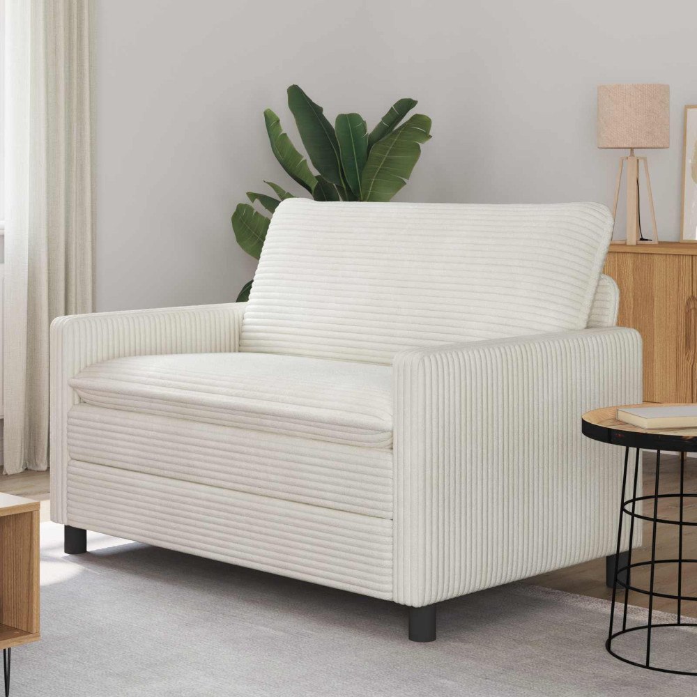 vidaXL Soffa Gräddvit 126 x 81 x 87,5 cm Polyester