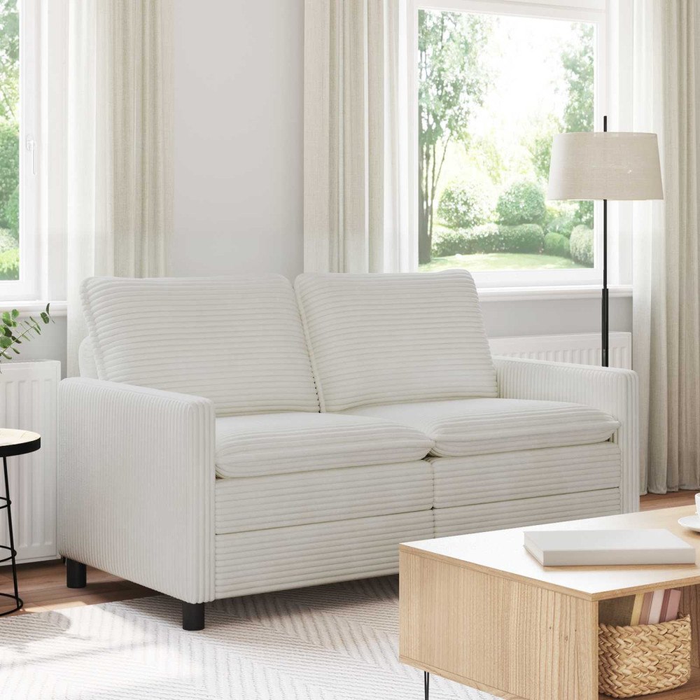vidaXL Soffa Gräddvit 156 x 81 x 87,5 cm Polyester