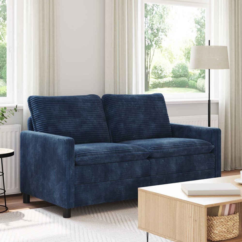 vidaXL Soffa Mörkblå 156 x 81 x 87,5 cm Polyester