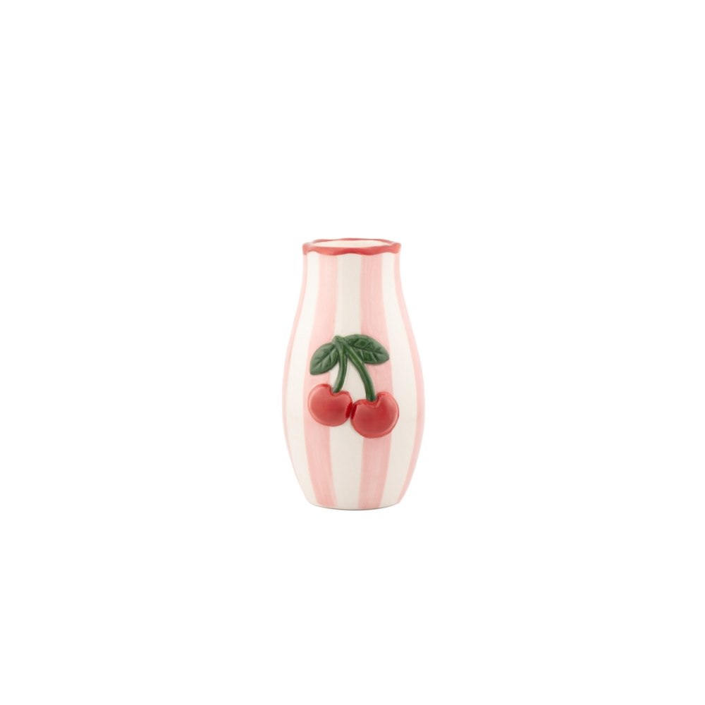SASS & BELLE Handpainted  Cherry Vase