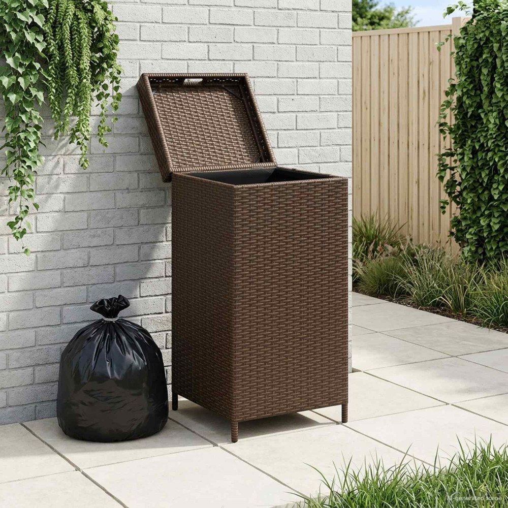 vidaXL Utomhus soptunna Brun 40 x 40 x 80 cm konstrotting