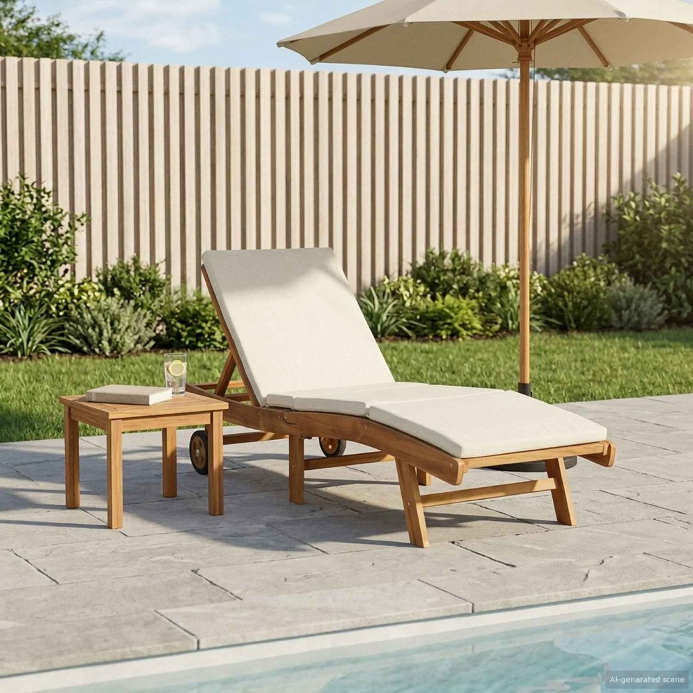 vidaXL Solstol Brun och gräddvit Polyester