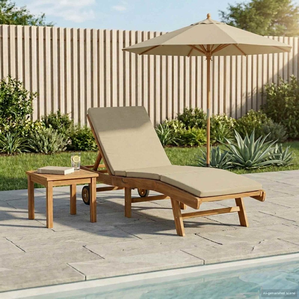 vidaXL Solstol Brun och beige Polyester