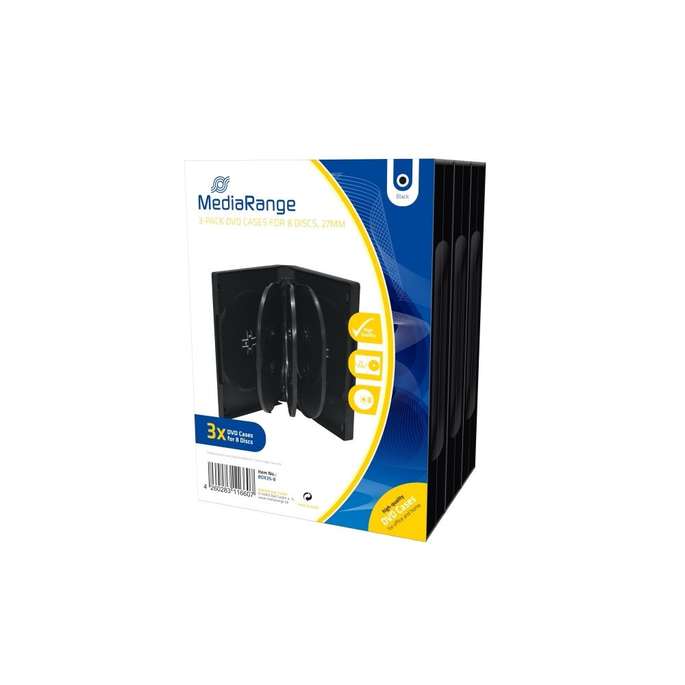 MediaRange MediaRange BOX35-8 optical disc case Jewel case 8 discs Blac...